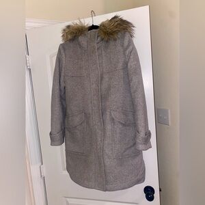 Women’s Ann Taylor Faux Fur Hooded Coat